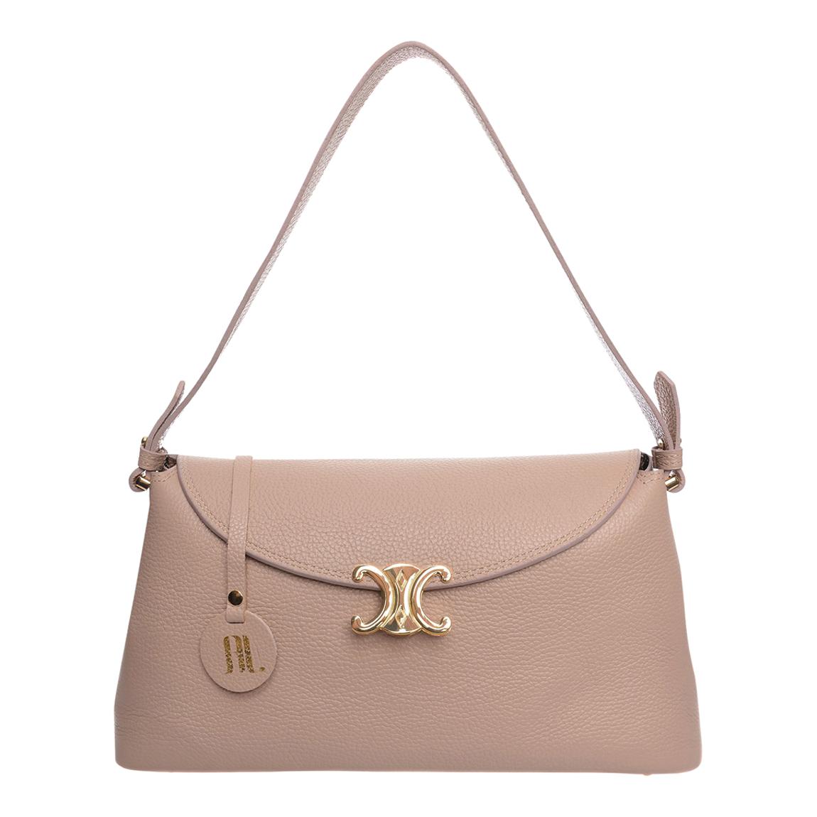 Beige Leather Handbag By Roberta M main product photo