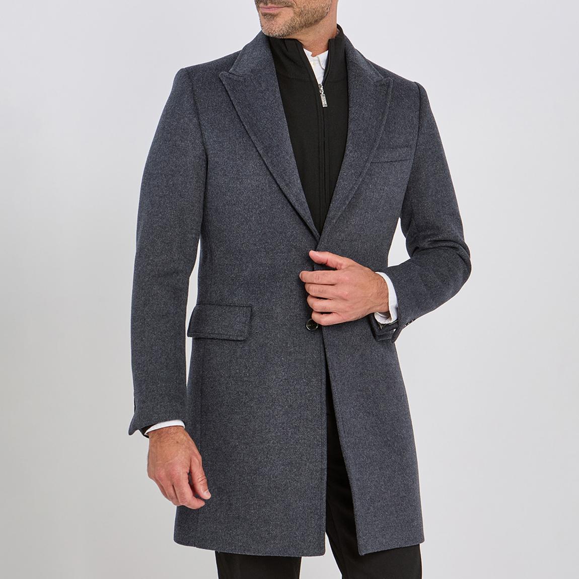 Gianni Feraud Charcoal Cashmere-Wool Blend Coat BrandAlley