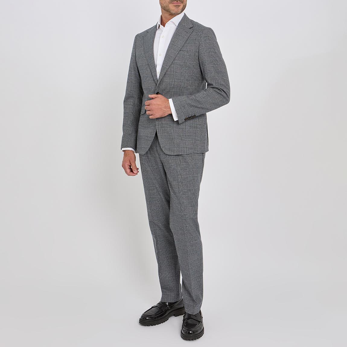 Grey Henry Check Wool Blend 2Pc Suit main product photo
