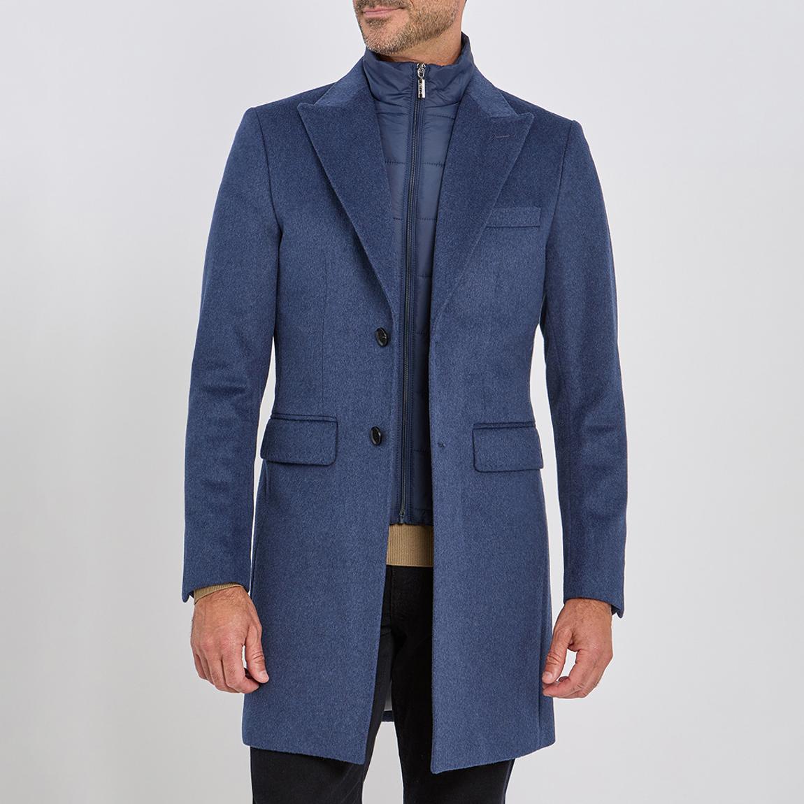 Navy Insert Wool Blend Coat main product photo