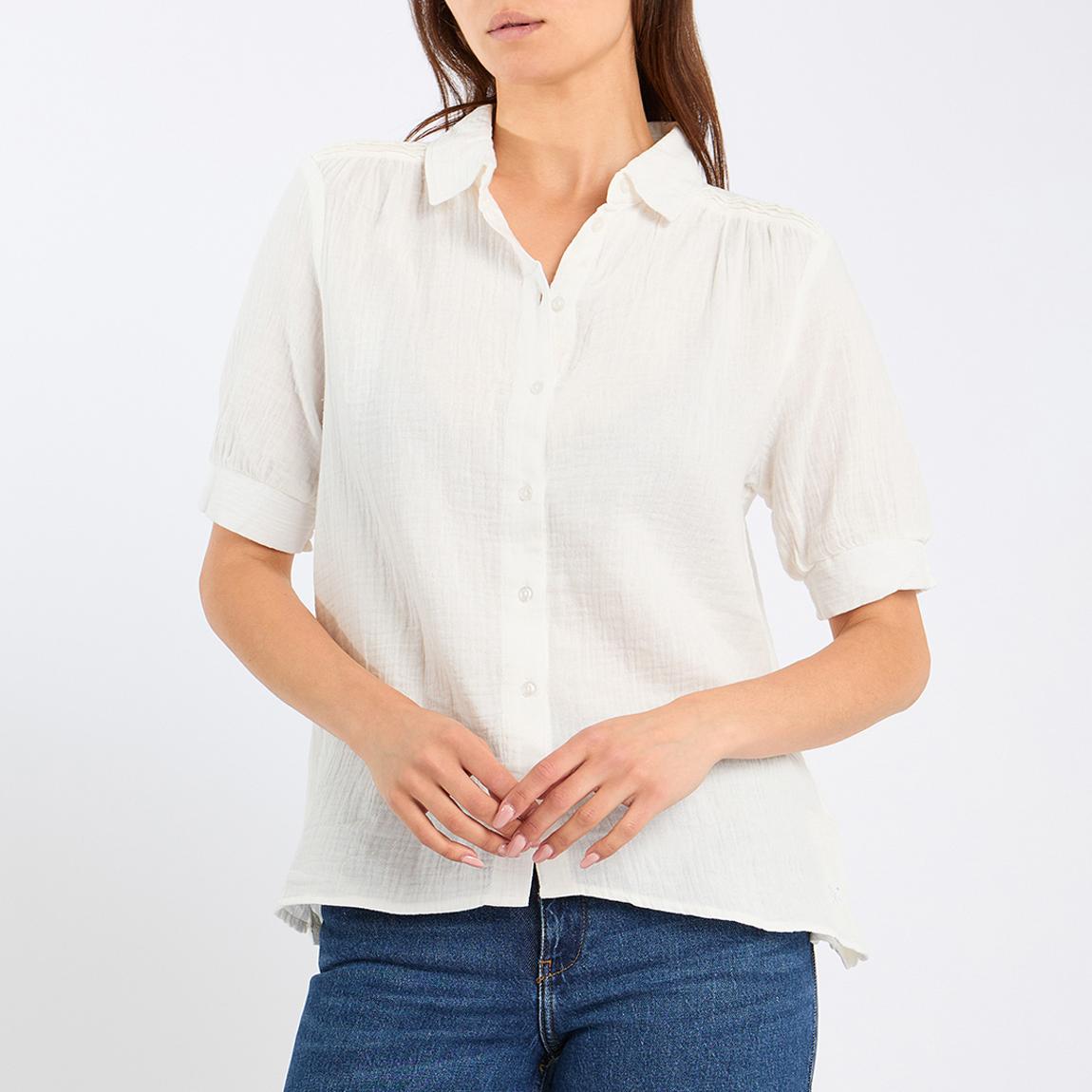 White Short Sleeve Double Cloth Shirt main product photo