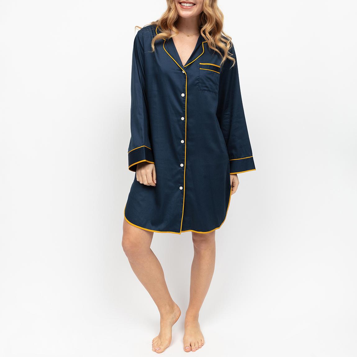 Knightsbridge Navy Long Sleeve Nightshirt main product photo