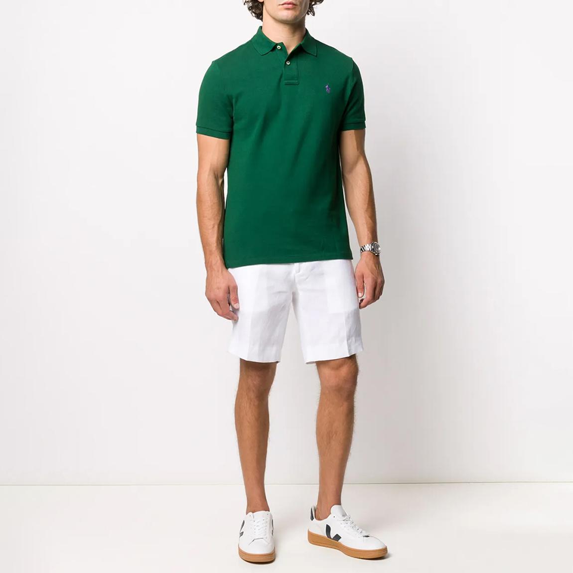 Green Custom Slim Cotton Polo Shirt main product photo