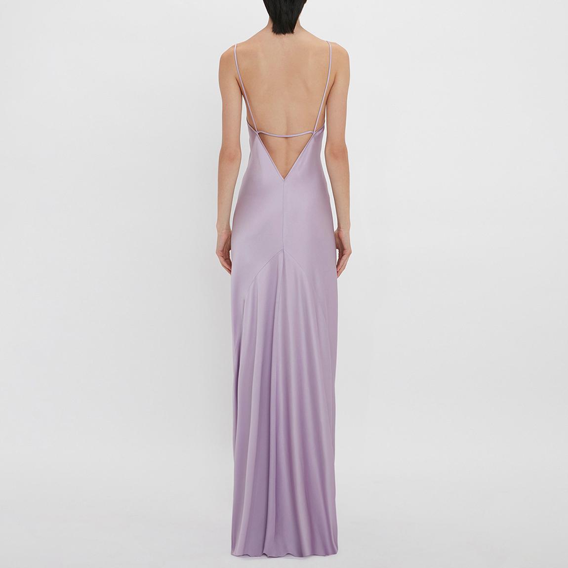 Victoria Beckham Lilac Cami Low Back Gown - BrandAlley Victoria Beckham Lilac Cami Low Back Gown - BrandAlley