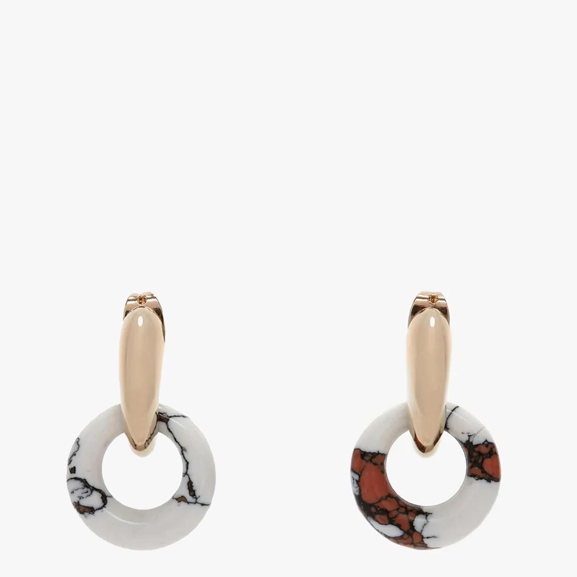 Gold/White Resin Charm Drop Earrings main product photo