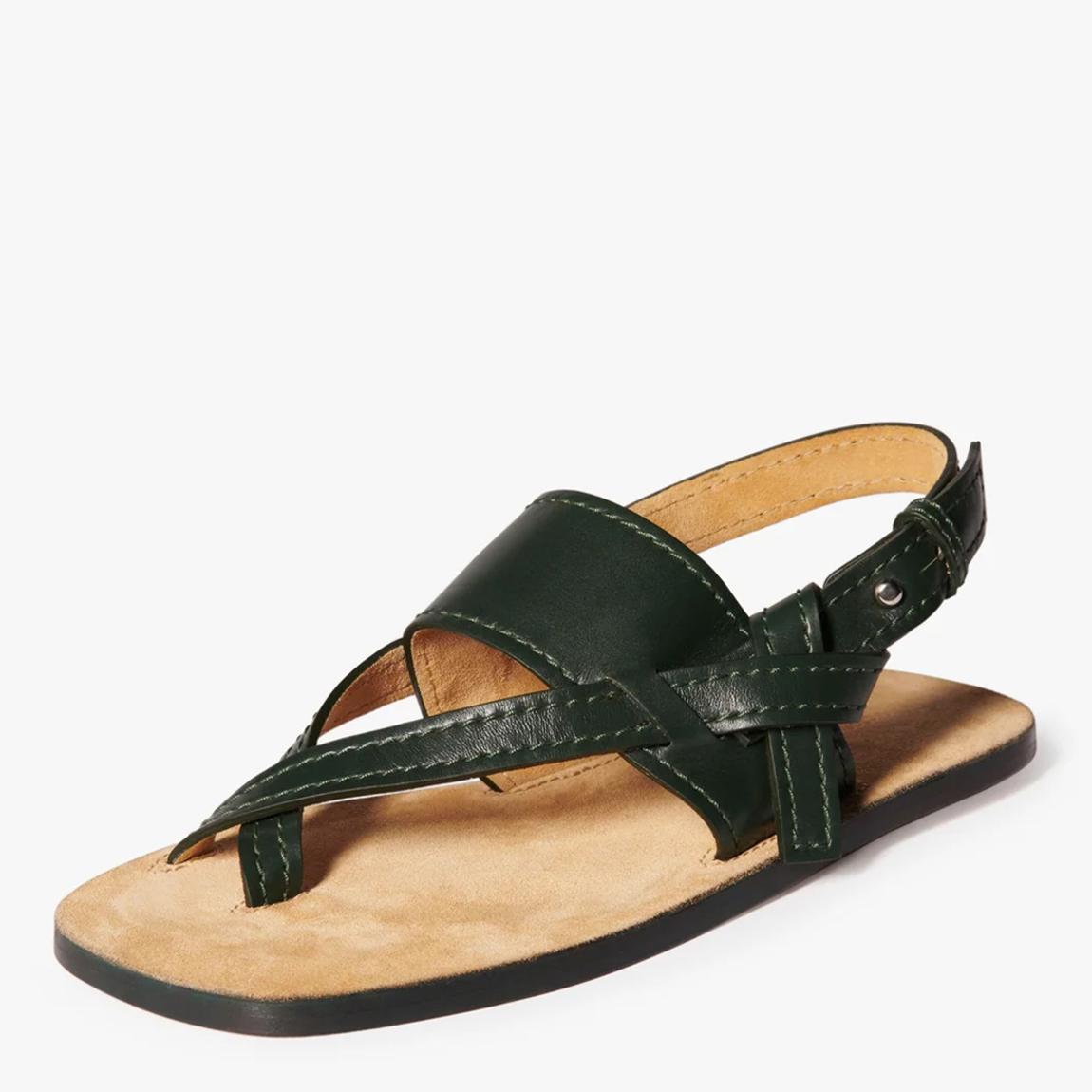 Hunter Green Eve Flat Sandal main product photo