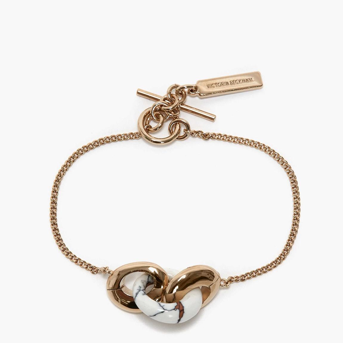 Gold/White Resin Charm Bracelet main product photo