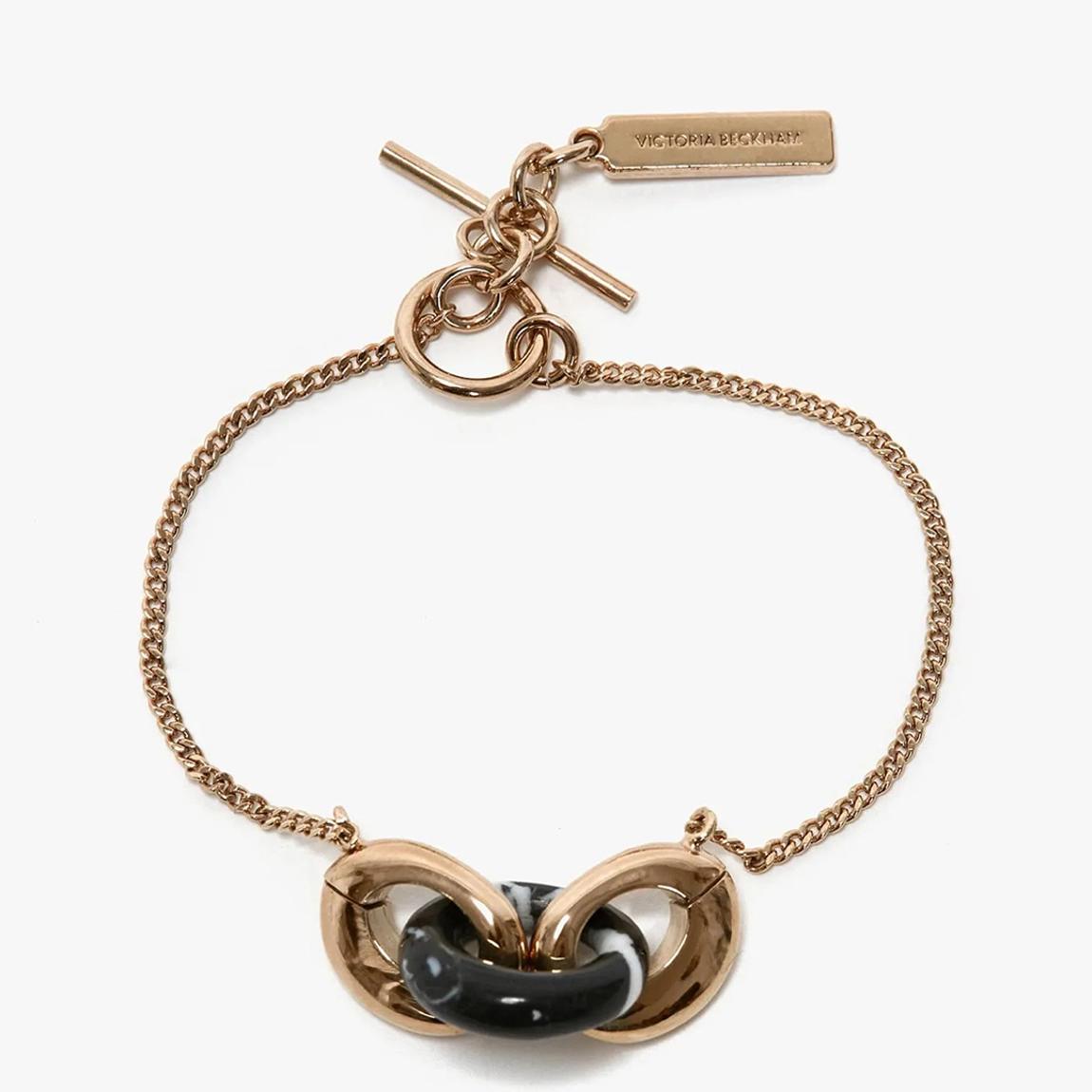Gold/Black Resin Charm Bracelet main product photo