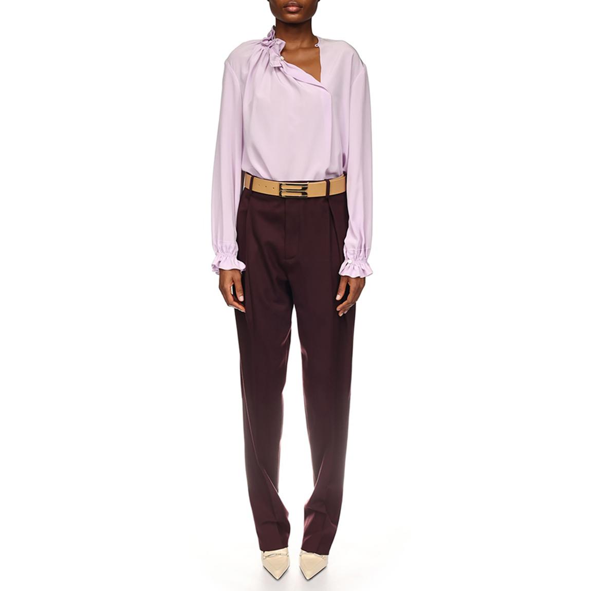 Lilac Asymmetric Ruffle Neck Blouse main product photo