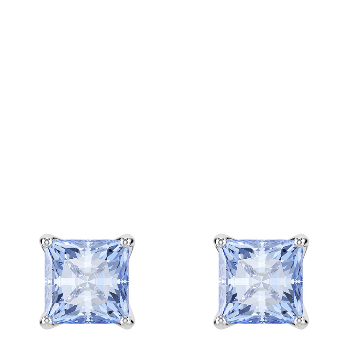 Silver Blue Matrix Stud Earrings main product photo
