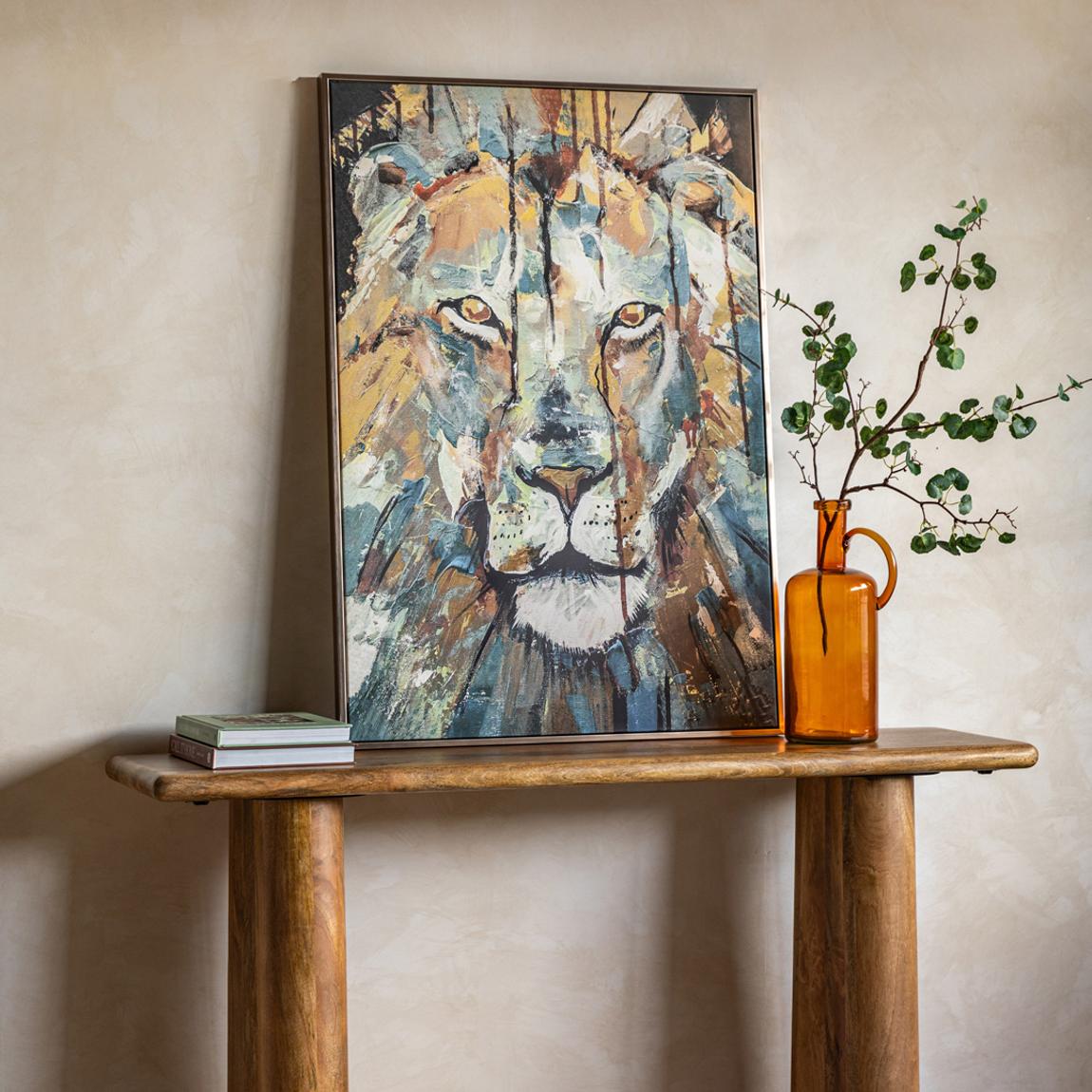 Majestic Lion 100x70cm Framed Canvas main product photo