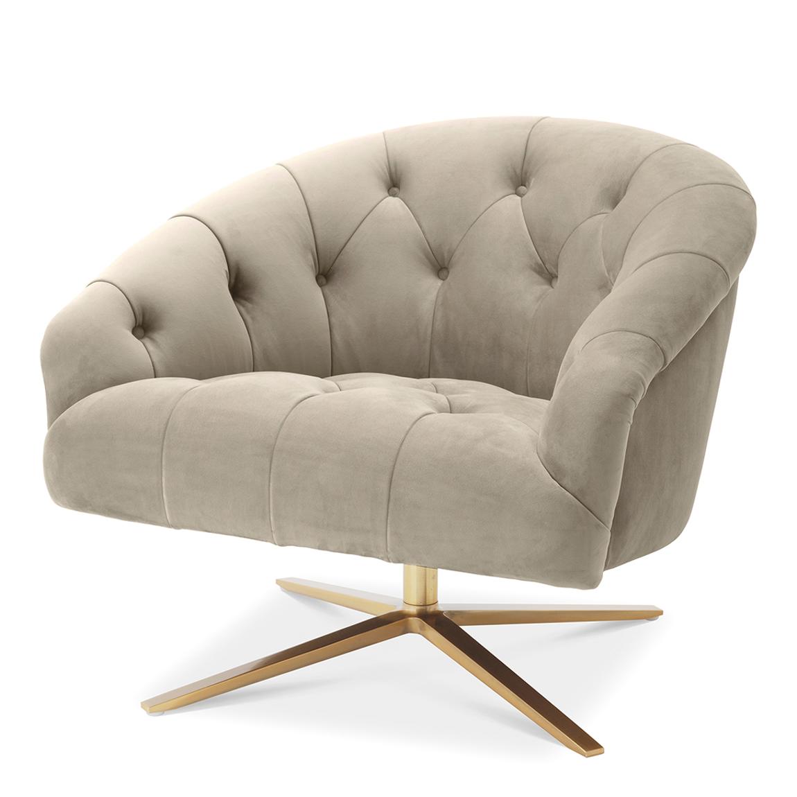 Gardner Savona Swivel Chair, Greige Velvet main product photo