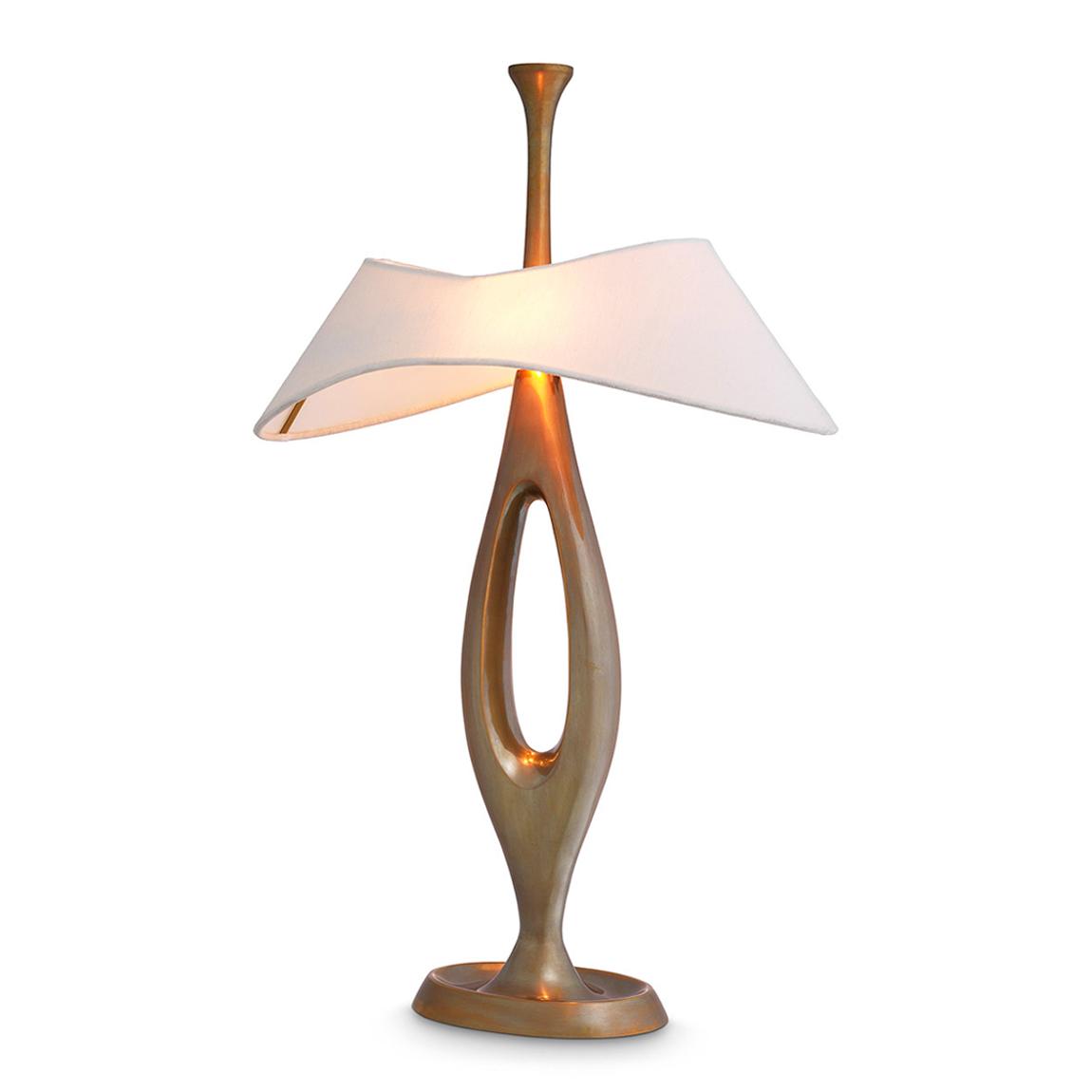 Gianfranco Table Lamp, Vintage Brass Finish Incl Shade main product photo