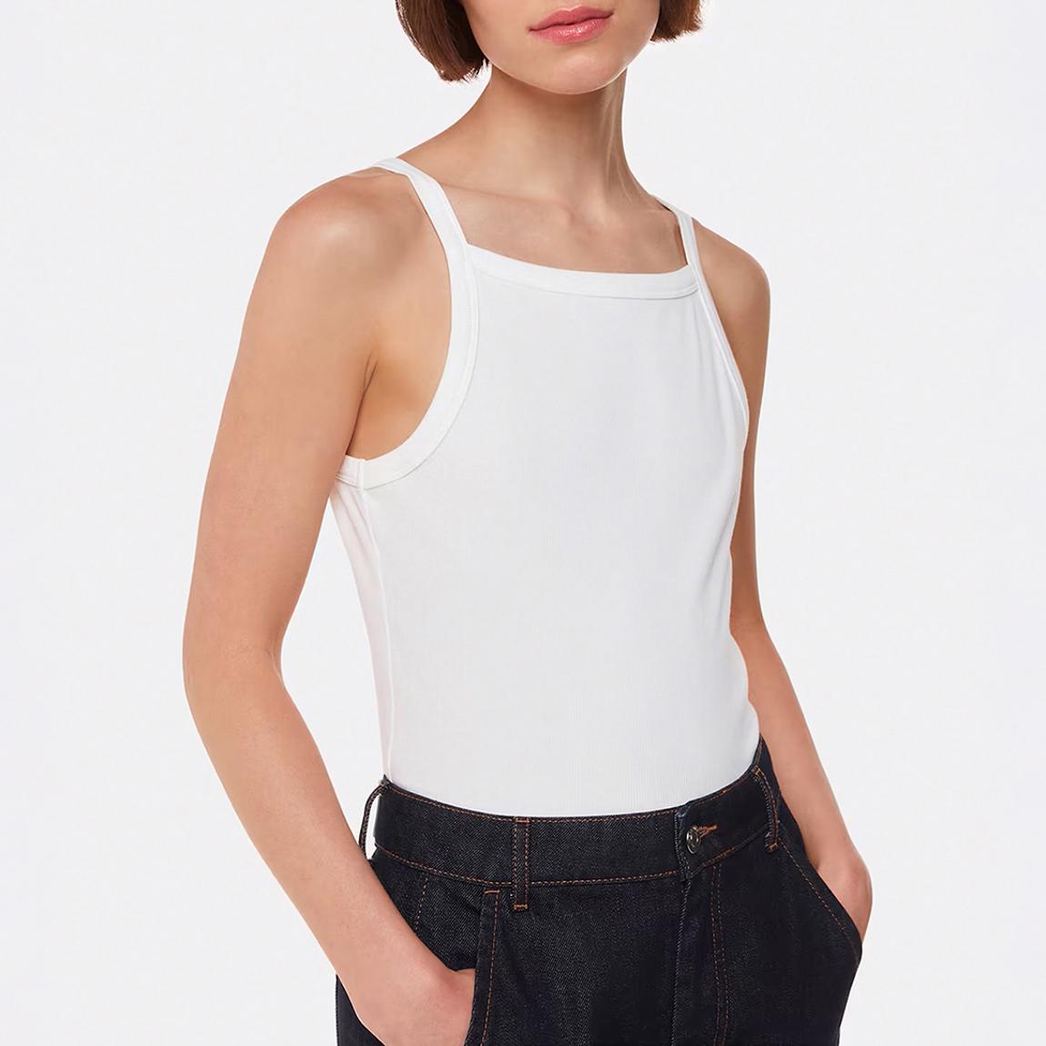 White Stripe Straight Neck Vest main product photo