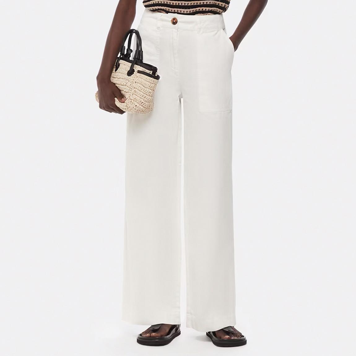 White Ruth Relaxed Leg Trousers main product photo