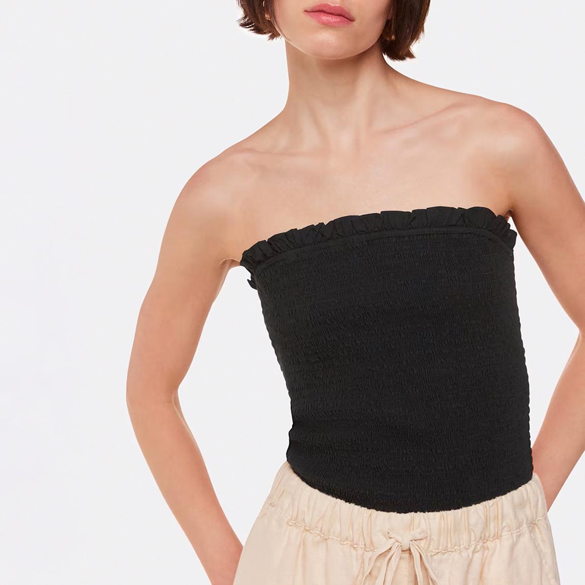 Blue Louisa Textured Bandeau Cotton Top main product photo