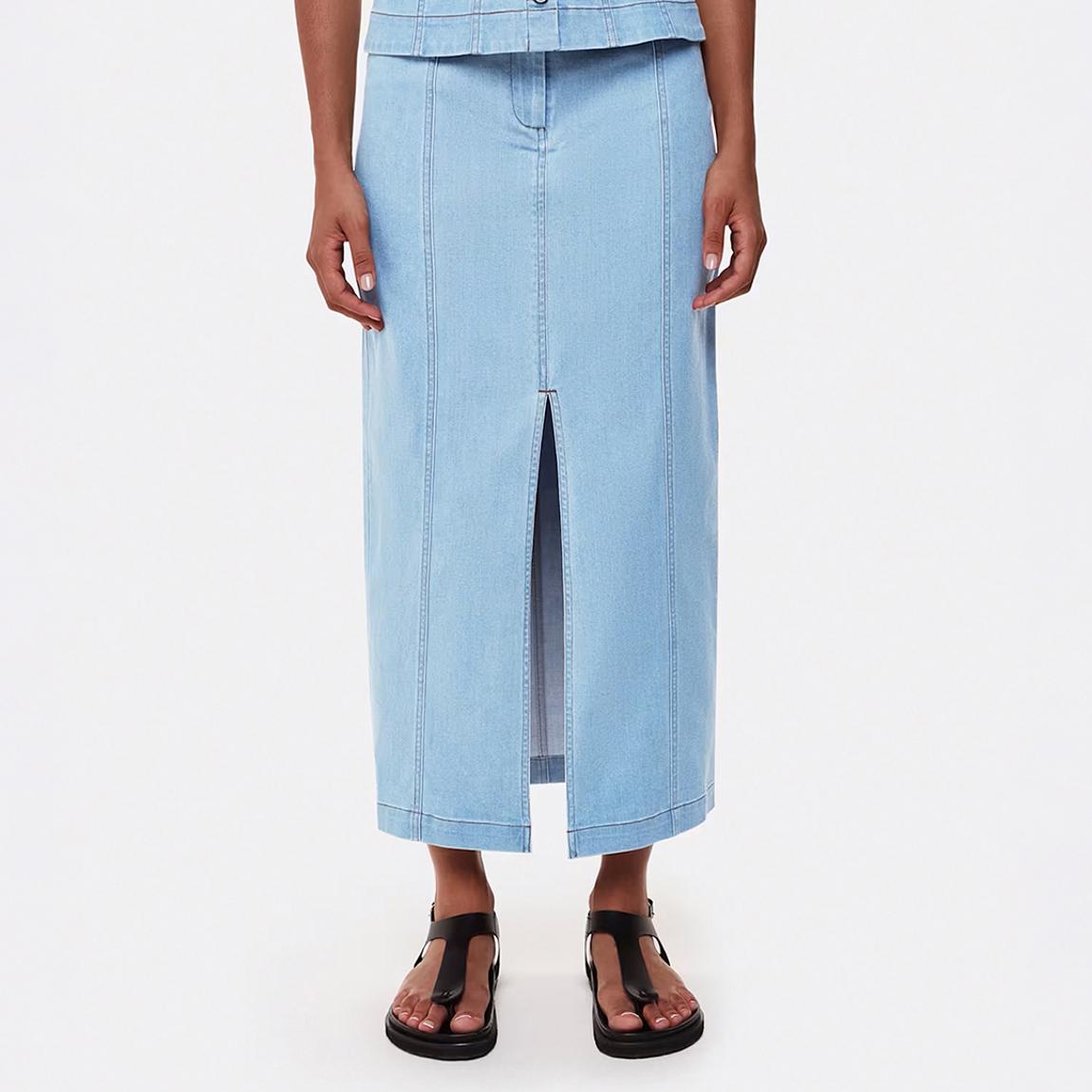 Blue Denim Pencil Maxi Skirt main product photo