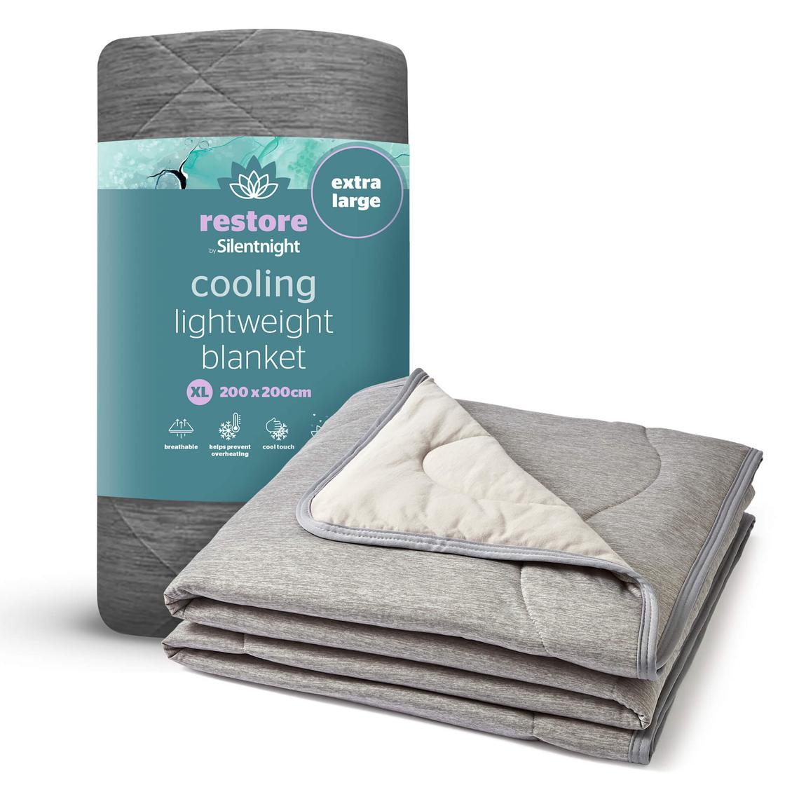 Silentnight Restore Lightweight Cooling Throw, Grey, Extra large main product photo