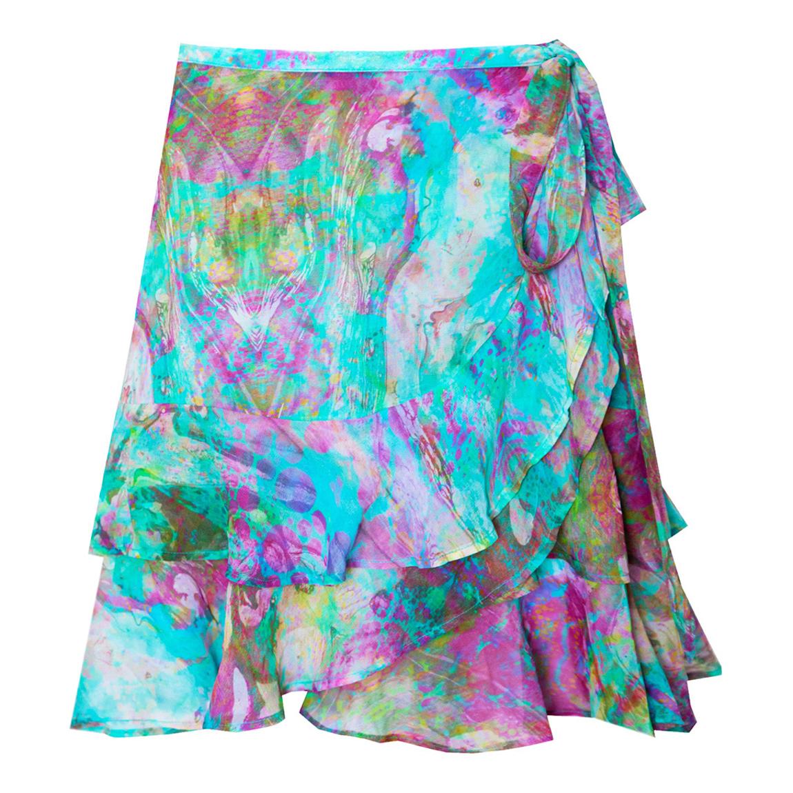 Liquid Rainbow Tahiti Wrap Skirt main product photo
