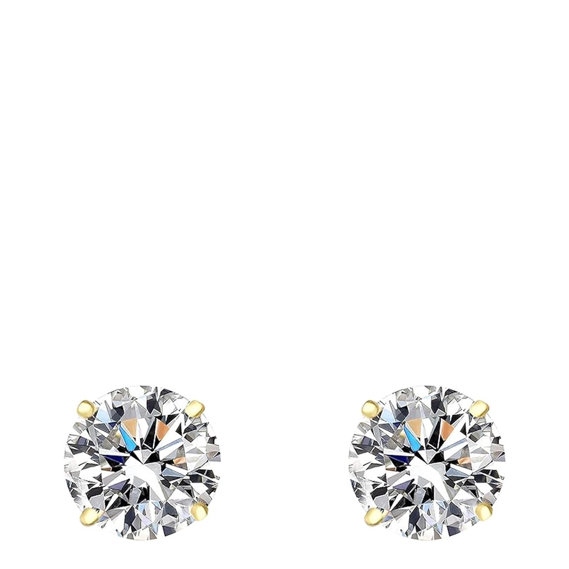 14K Solid Gold Solitaire Cz Stud Earrings main product photo