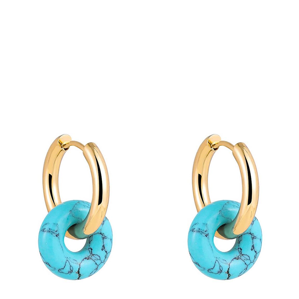 18K Gold Turquoise Drop Earrings main product photo