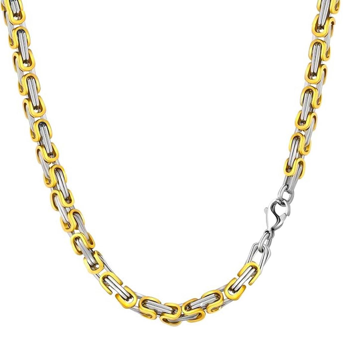 18K Gold & Silver Two Tone Link Necklace main product photo