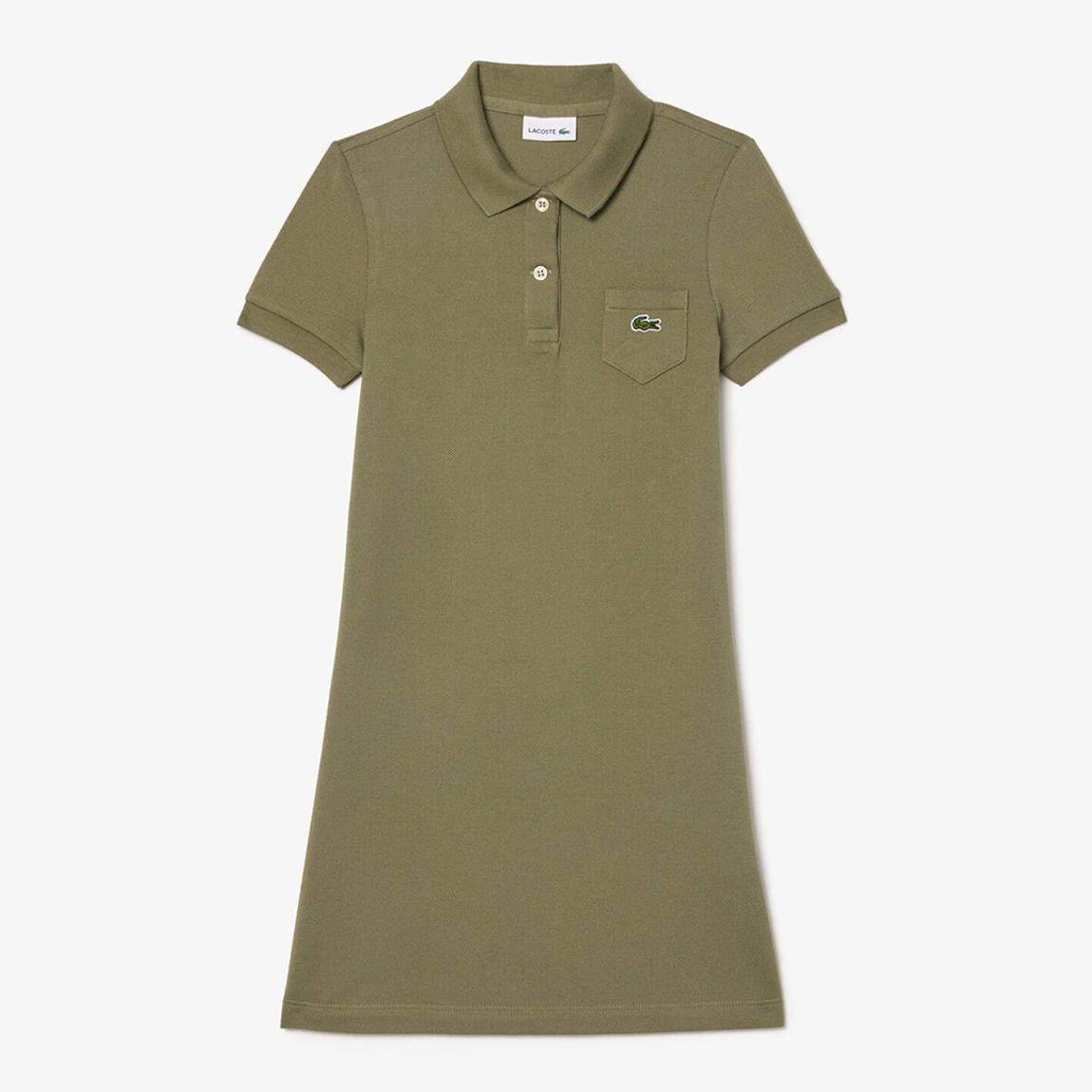 Kid Girl's Khaki Cotton Polo Dress main product photo