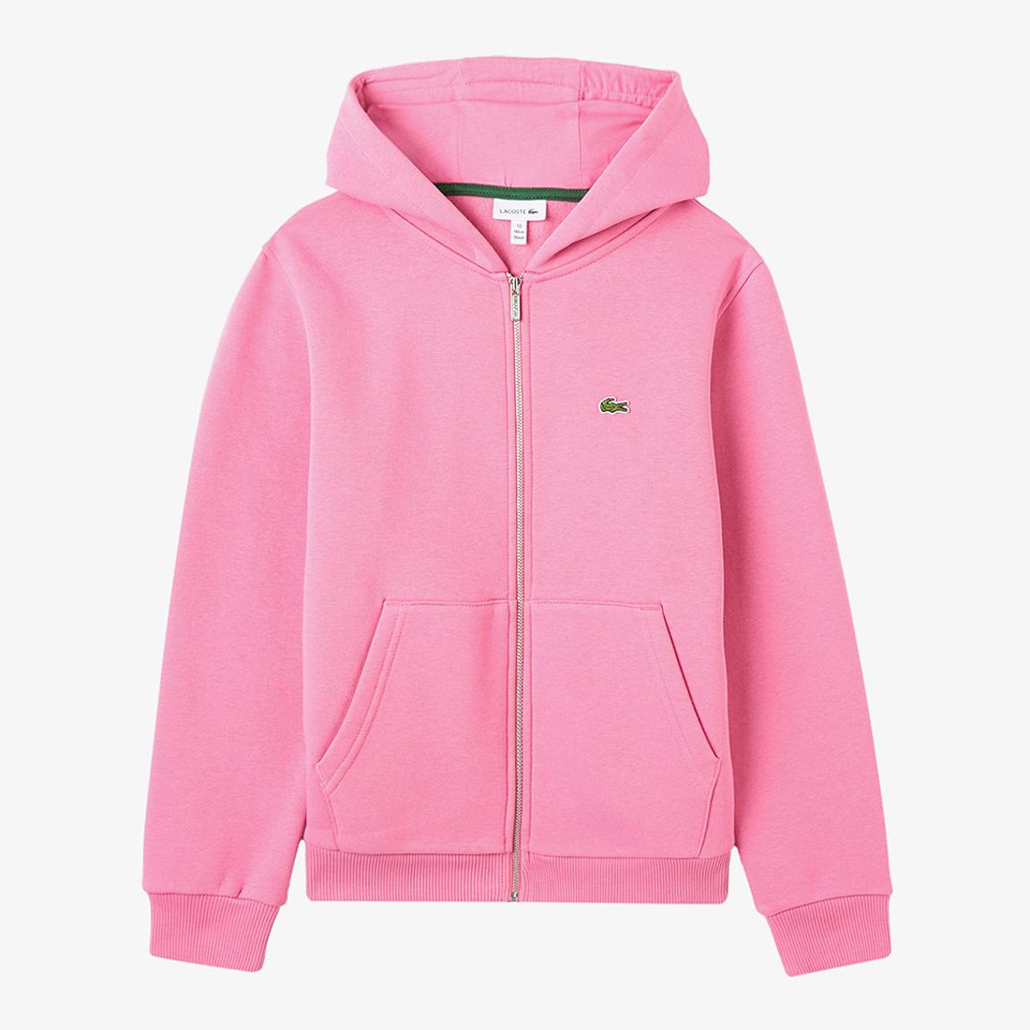 Teen Pink Zip Front Cotton Blend Hoodie main product photo