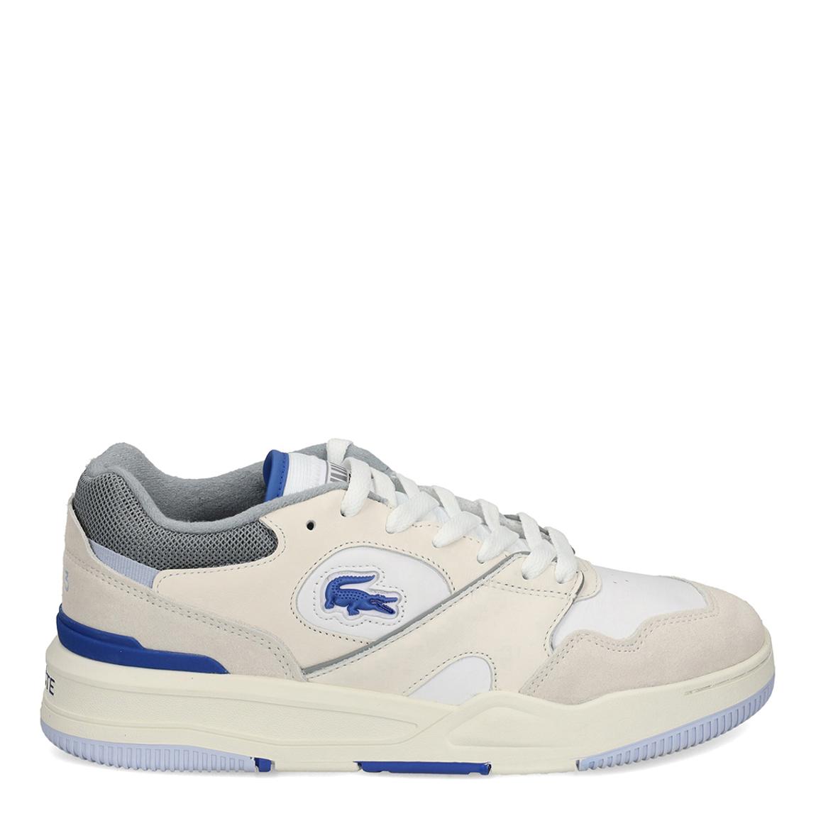 Men's White/Blue Lineshot Leather Trainers main product photo