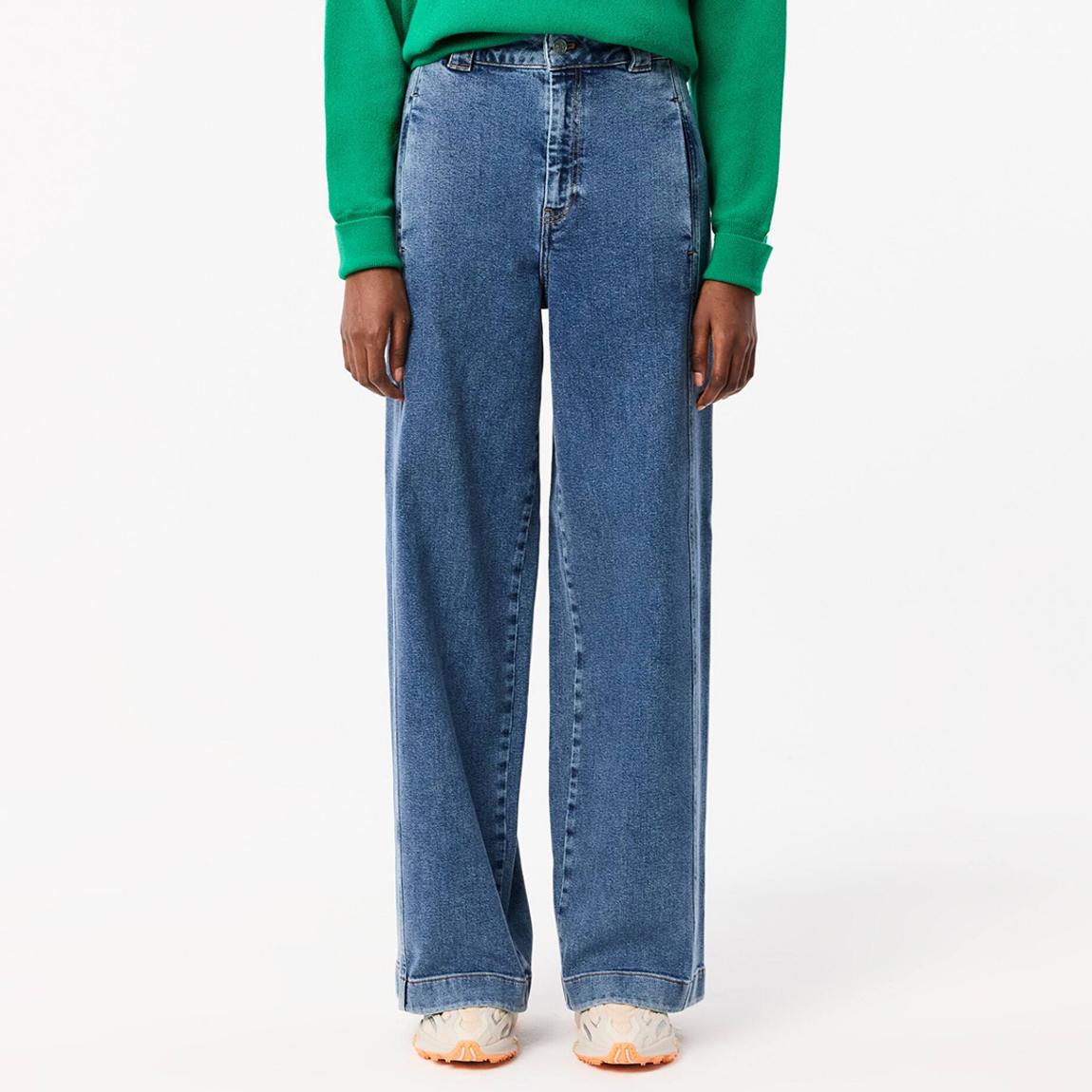 Mid Blue Wide Leg Stretch Jeans main product photo