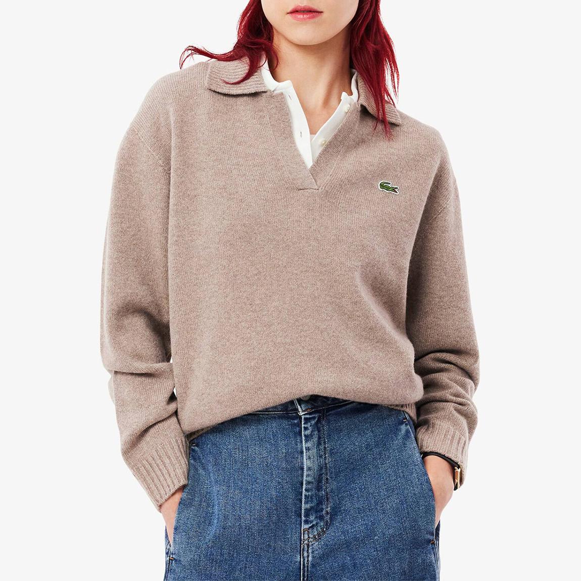 Brown Cashmere Polo Sweatshirt main product photo