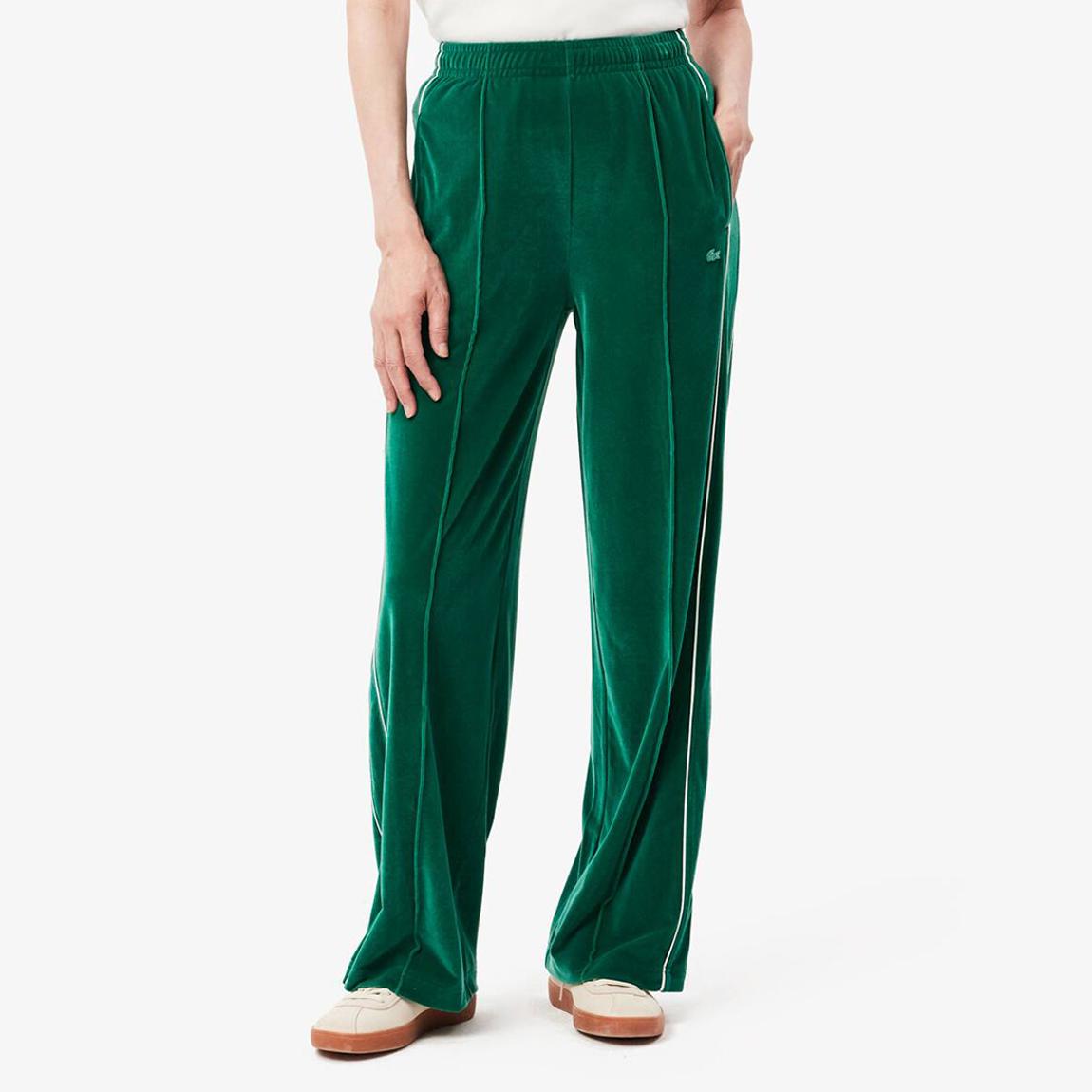 Green Wide Leg Velvet Joggers main product photo