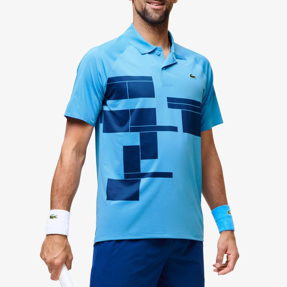 Aqua Colourblock Design Polo Shirt main product photo