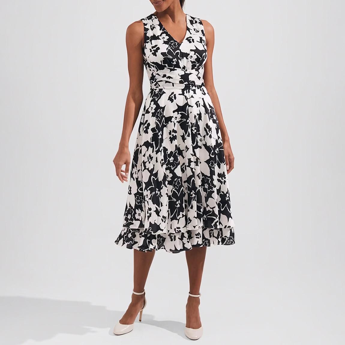 Black Print Viola Fit & Flare Dress main product photo