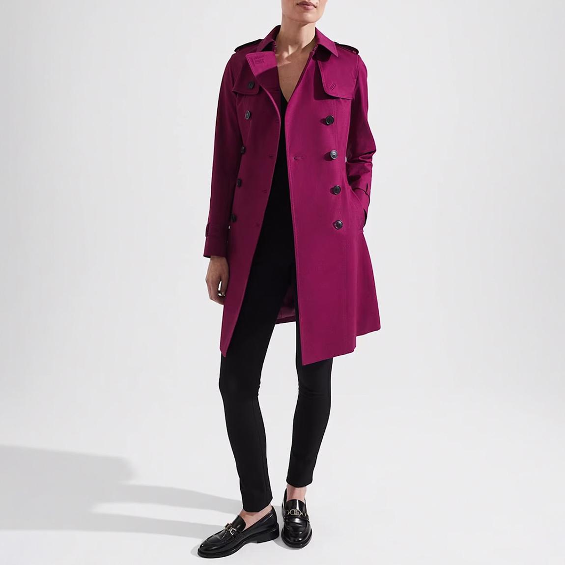 Purple Saskia Cotton Blend Trench Coat main product photo