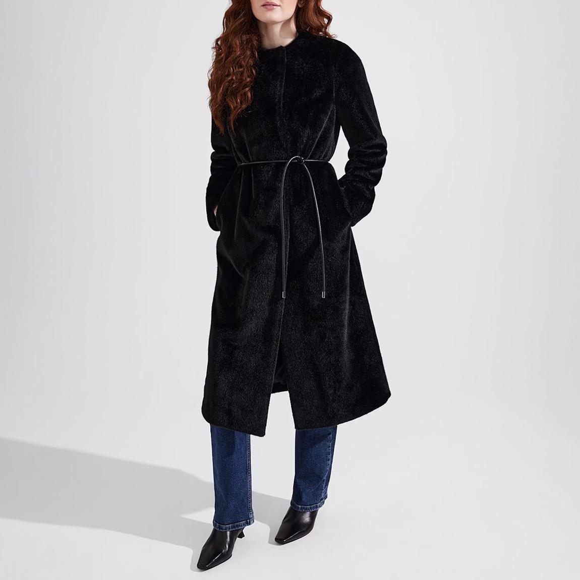 Black Robin Faux Fur Coat main product photo