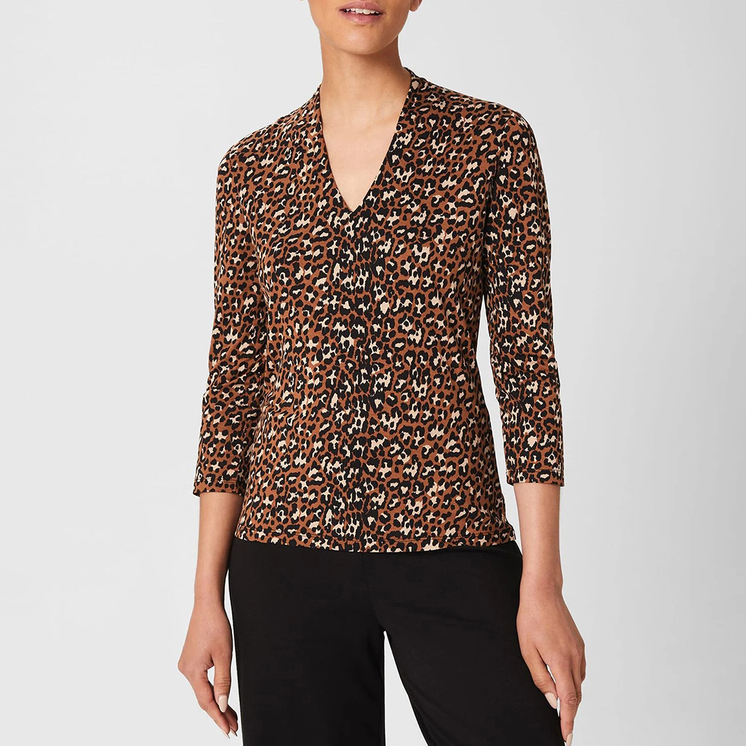 Brown Aimee Animal Printed Top main product photo