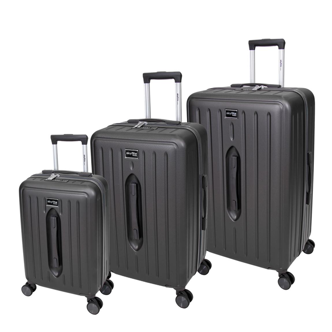 Charcoal Modern Trunk 55/67/77cm 3-Piece Suitcase Set main product photo