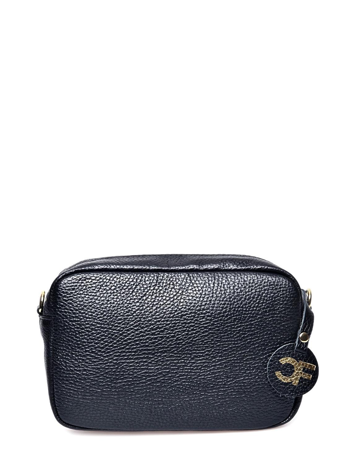 Black Italian Leather Crossbody Bag main product photo