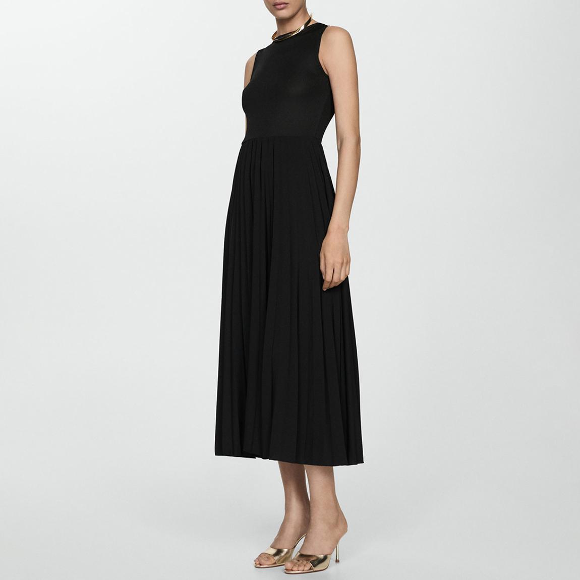 Black Pleated Midi Dress main product photo