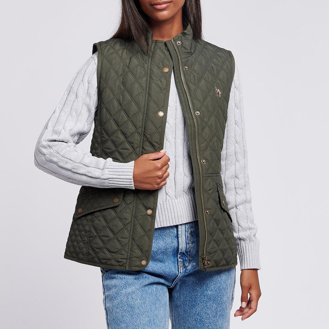 Khaki Hacking Quilted Gilet main product photo