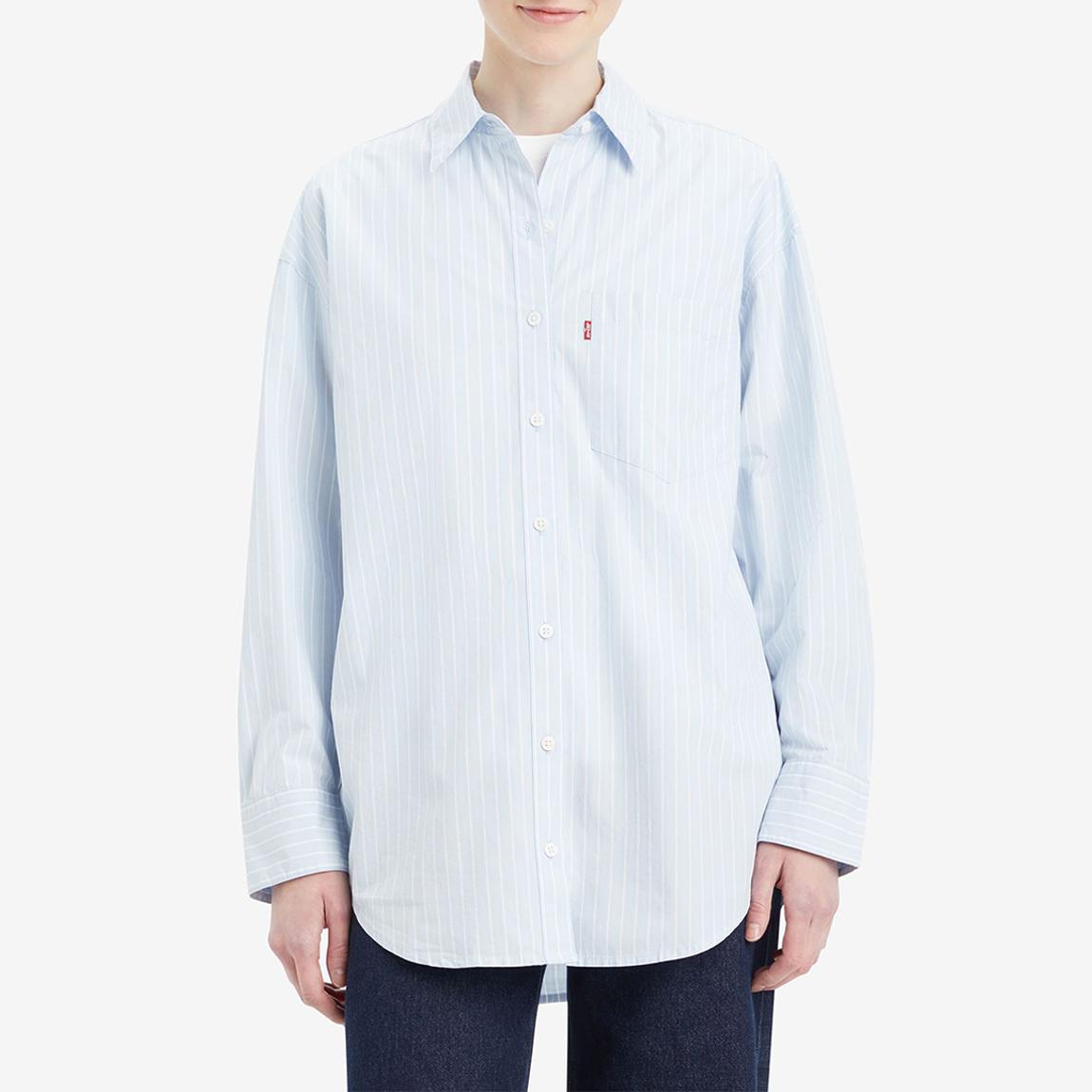 Blue/ White Stripe Lola Cotton Shirt main product photo