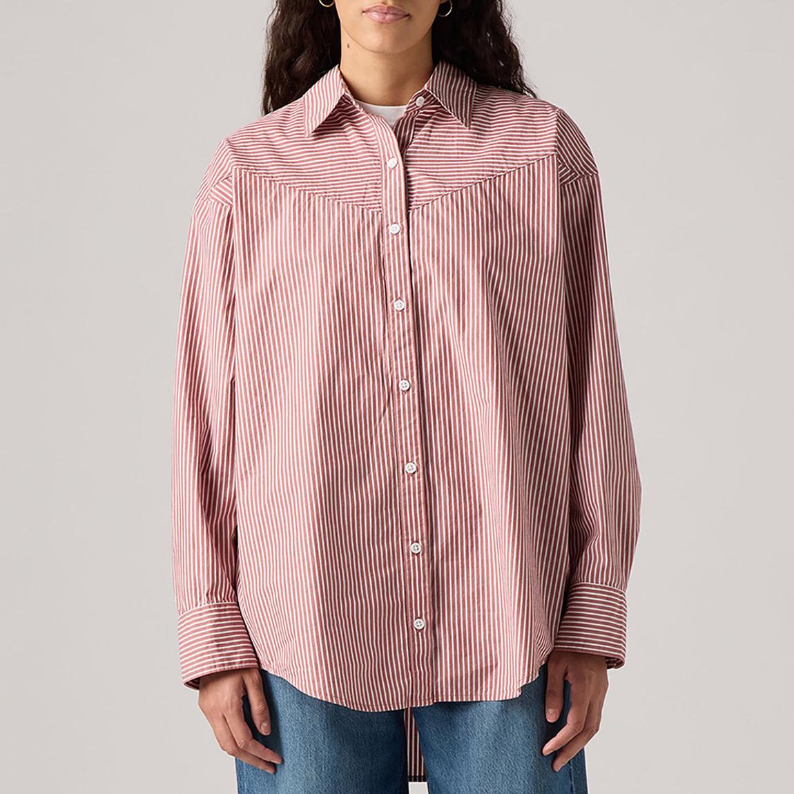Red/White Stripe Lola Cotton Shirt main product photo