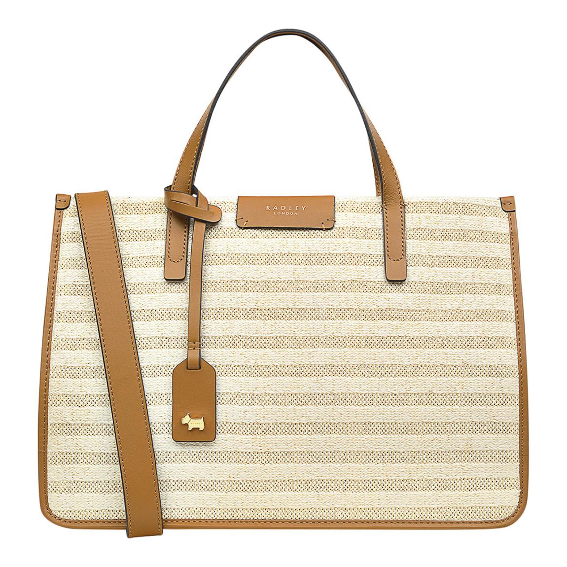 Natural Stripe Frith Street Straw Medium Open Top Grab Bag main product photo