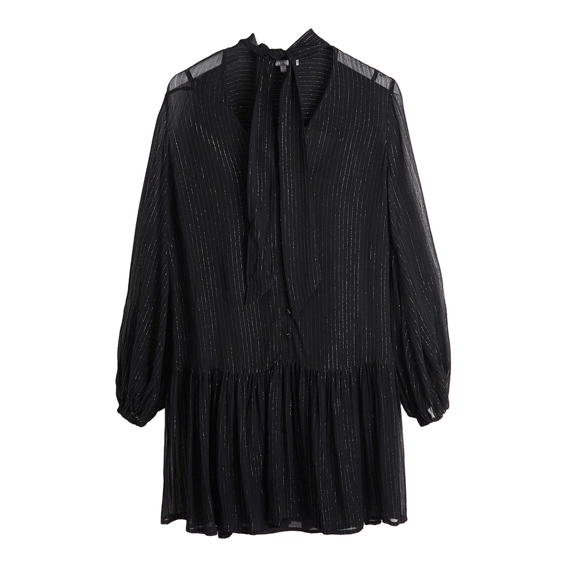 Navy/ Black Metallic Stripe Mini Dress main product photo