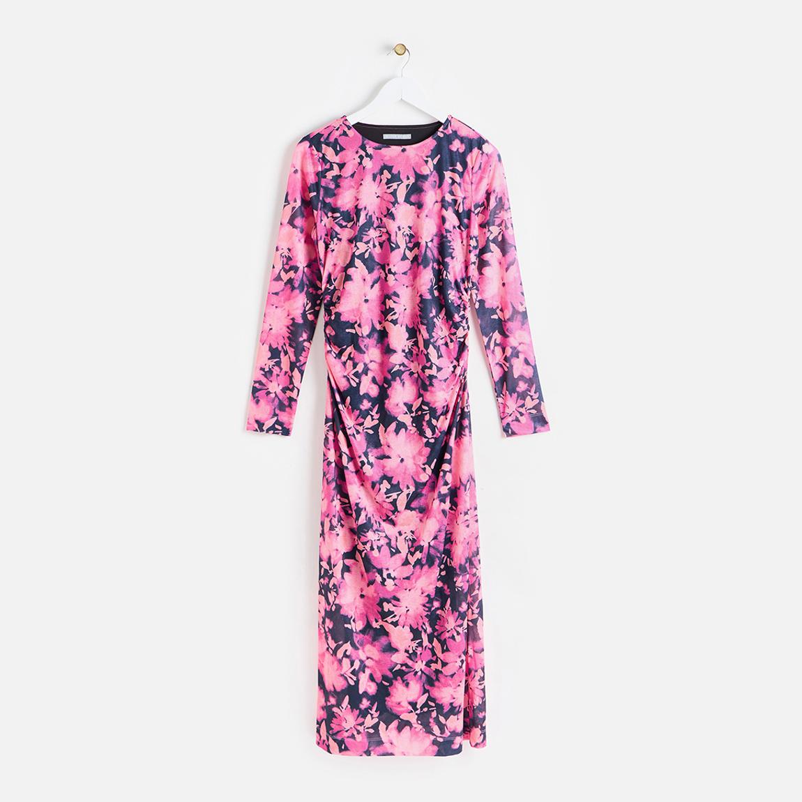 Pink Lustrous Bloom Mesh Midi Dress main product photo