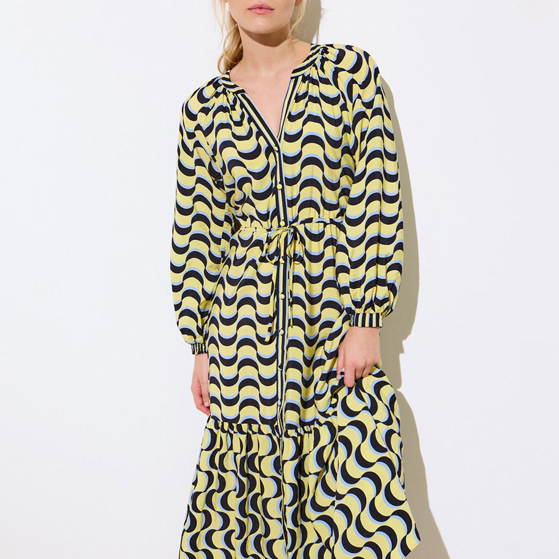 Yellow Wave Geo Midaxi Dress main product photo