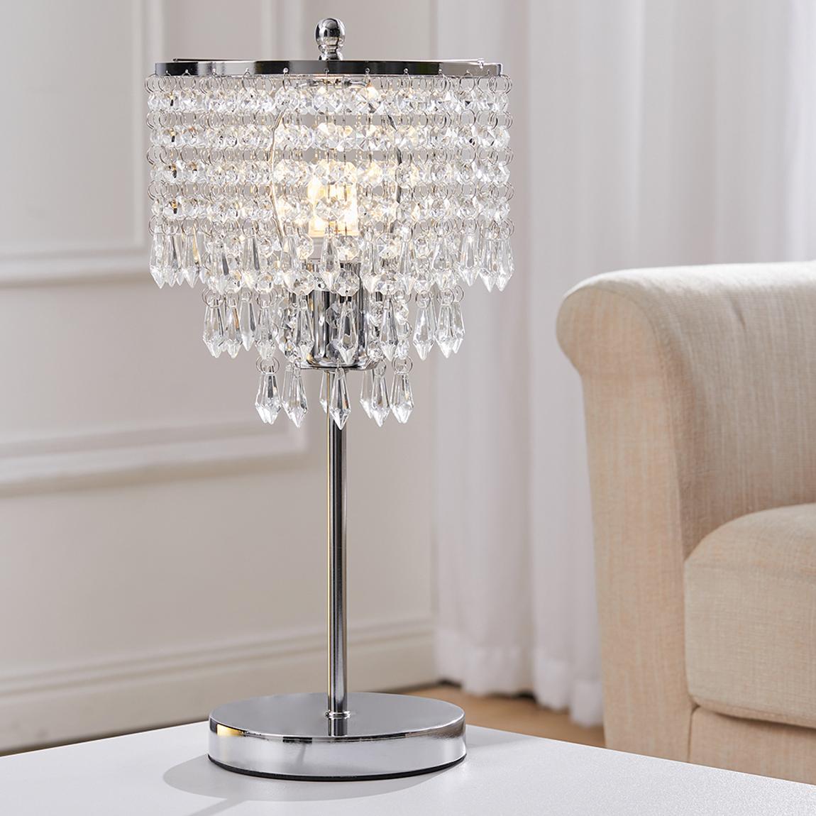 Small Crystal Table Lamp with Round Base main product photo