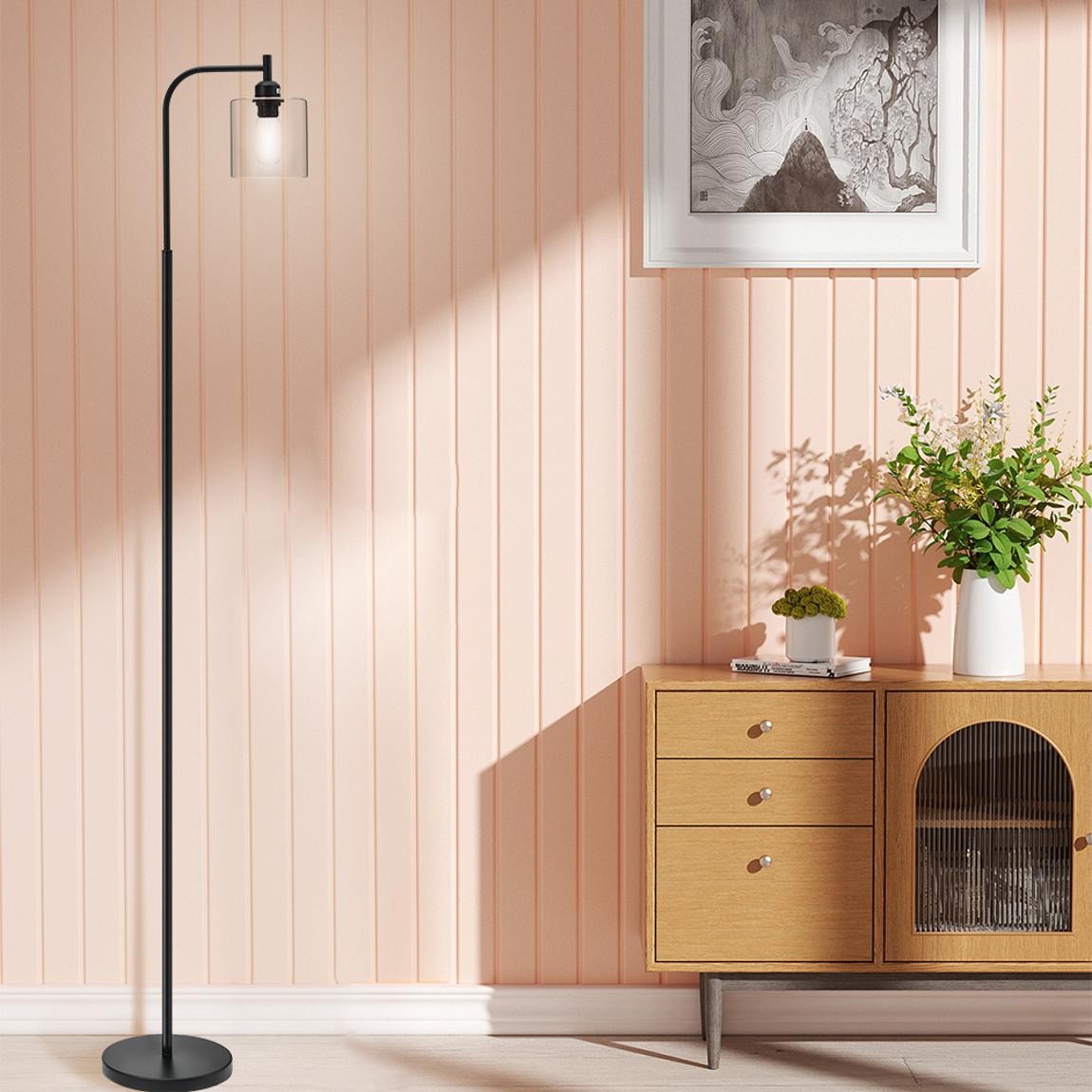 Minimalist Floor Lamp with Glass Lampshade main product photo