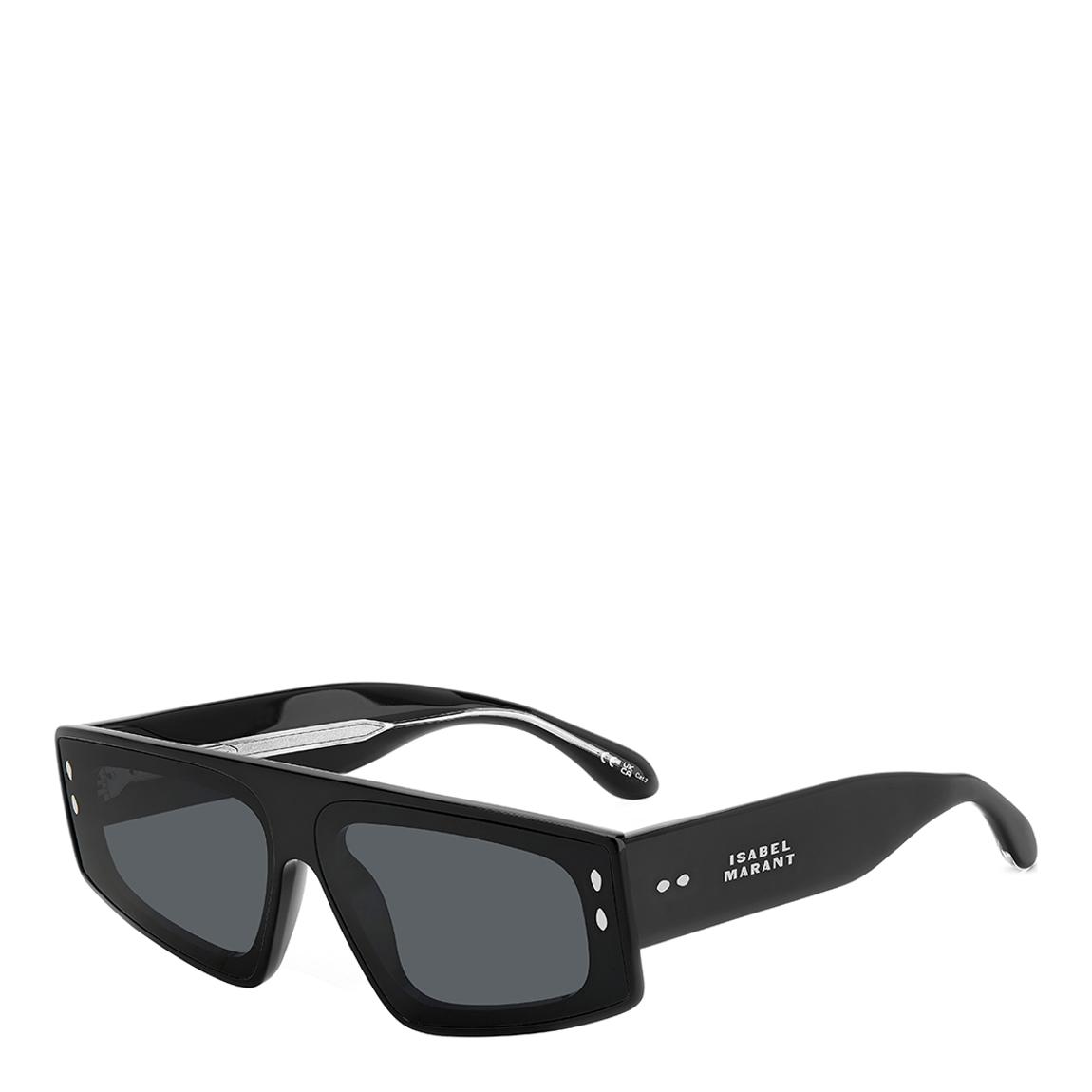 Black Rectangular Flat Top Sunglasses 66mm main product photo